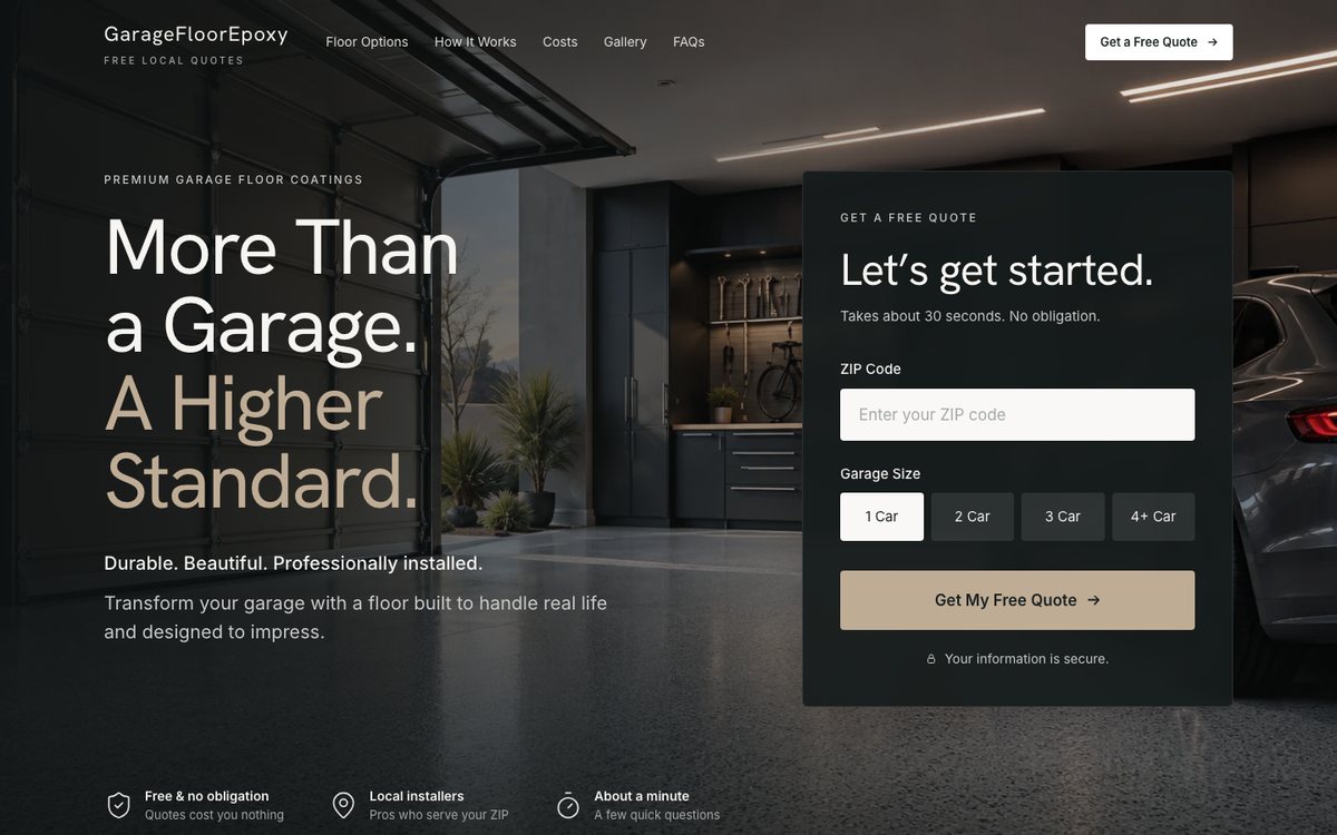Concept 1 homepage
